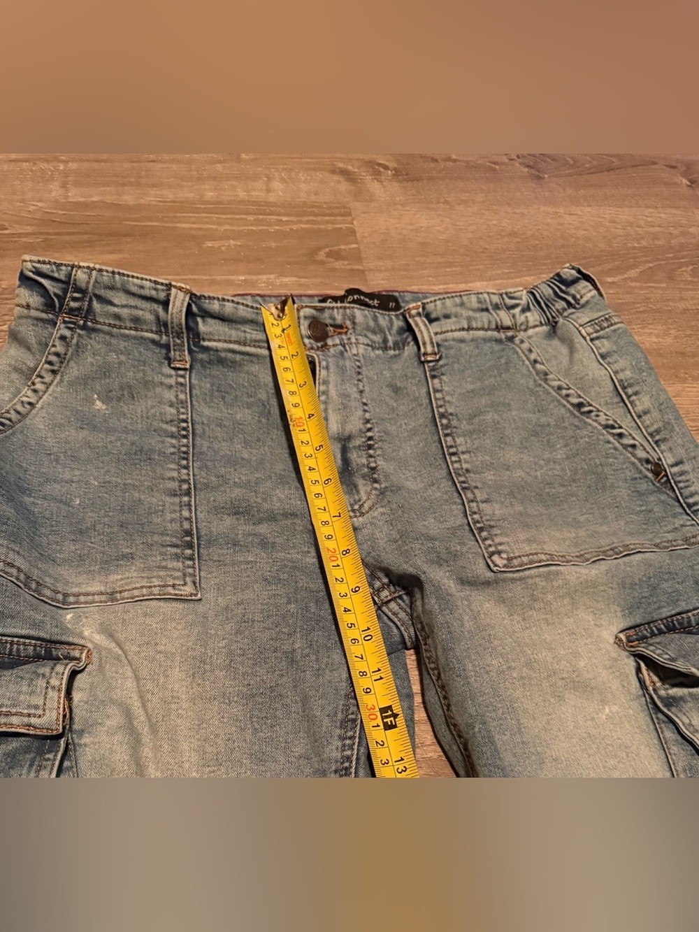 Chic Connect Medium Wash Cargo Jeans | Utility Denim | Baggy Cargo Pants | 11 - Picture 7 of 9
